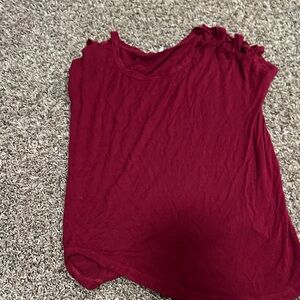 Splash Burgundy Short Sleeve Top